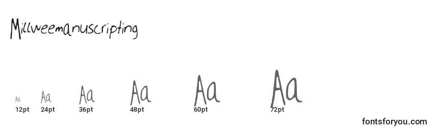Millweemanuscripting Font Sizes