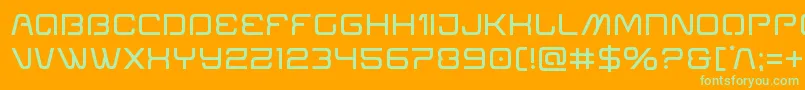 Miraclemercury-Schriftart – Grüne Schriften auf orangefarbenem Hintergrund