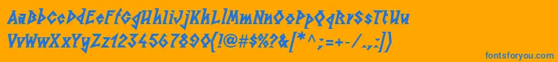 LinotypesunburstwestHeavy Font – Blue Fonts on Orange Background