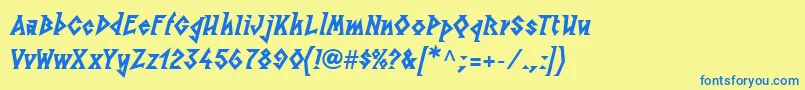 LinotypesunburstwestHeavy Font – Blue Fonts on Yellow Background