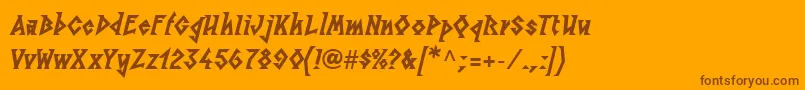 Шрифт LinotypesunburstwestHeavy – коричневые шрифты на оранжевом фоне