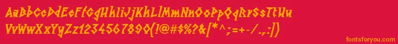 Шрифт LinotypesunburstwestHeavy – оранжевые шрифты на красном фоне