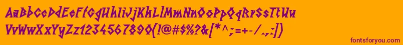 LinotypesunburstwestHeavy Font – Purple Fonts on Orange Background