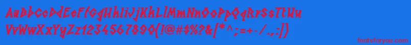 Шрифт LinotypesunburstwestHeavy – красные шрифты на синем фоне