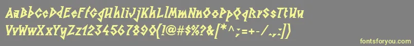 Fonte LinotypesunburstwestHeavy – fontes amarelas em um fundo cinza