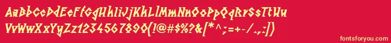 LinotypesunburstwestHeavy Font – Yellow Fonts on Red Background