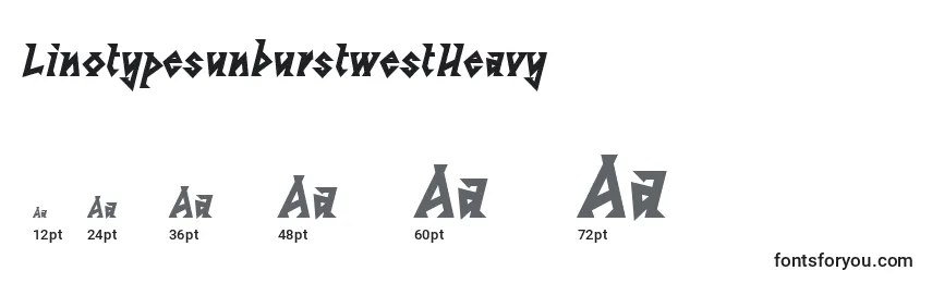 Размеры шрифта LinotypesunburstwestHeavy