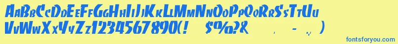 Pchardnose Font – Blue Fonts on Yellow Background