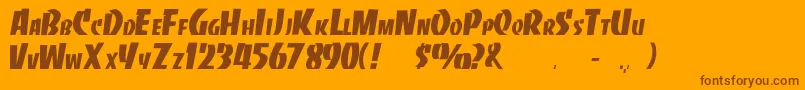Pchardnose Font – Brown Fonts on Orange Background