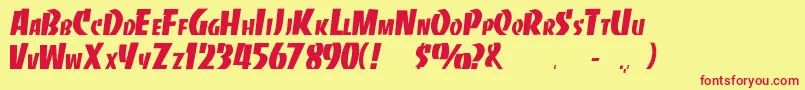 Pchardnose Font – Red Fonts on Yellow Background
