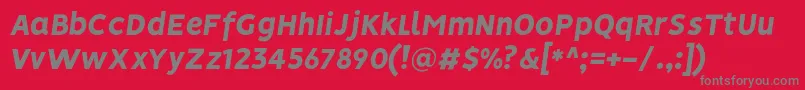 VisionHeavyitalic Font – Gray Fonts on Red Background