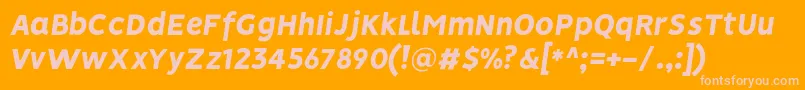 VisionHeavyitalic Font – Pink Fonts on Orange Background