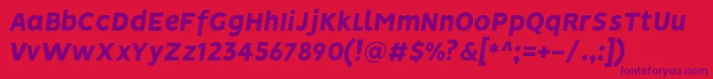 VisionHeavyitalic Font – Purple Fonts on Red Background