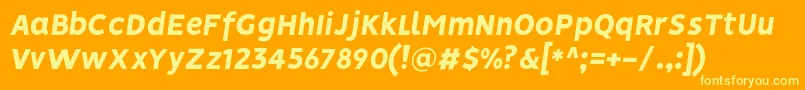 VisionHeavyitalic Font – Yellow Fonts on Orange Background