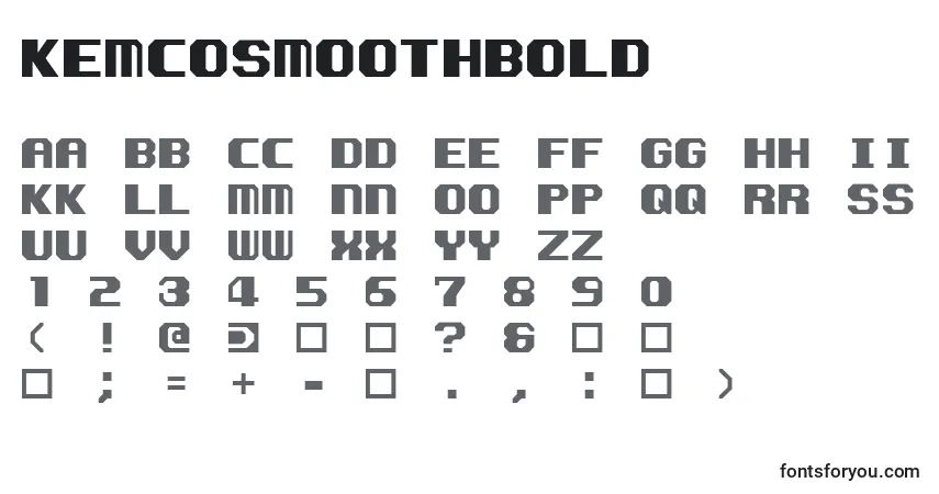 Шрифт KemcoSmoothBold – алфавит, цифры, специальные символы