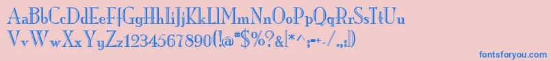 MonarchengravedRegular-Schriftart – Blaue Schriften auf rosa Hintergrund