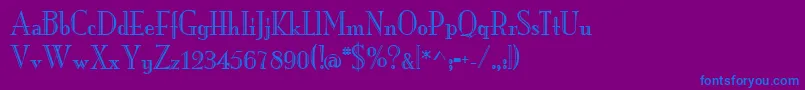 Шрифт MonarchengravedRegular – синие шрифты на фиолетовом фоне