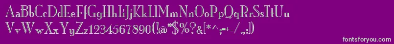 MonarchengravedRegular-fontti – vihreät fontit violetilla taustalla