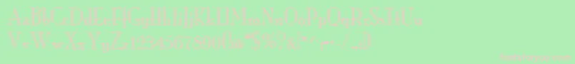 MonarchengravedRegular-fontti – vaaleanpunaiset fontit vihreällä taustalla