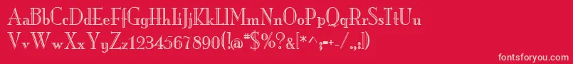 MonarchengravedRegular-fontti – vaaleanpunaiset fontit punaisella taustalla