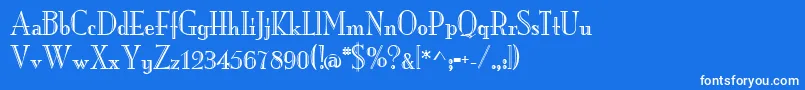 フォントMonarchengravedRegular – 青い背景に白い文字