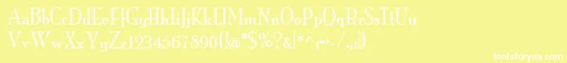MonarchengravedRegular-fontti – valkoiset fontit keltaisella taustalla