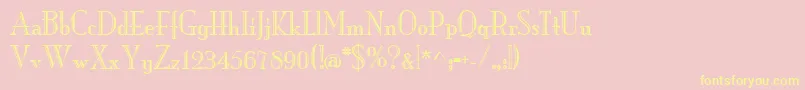 MonarchengravedRegular-fontti – keltaiset fontit vaaleanpunaisella taustalla