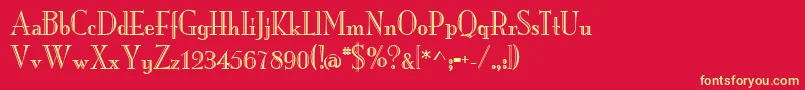 MonarchengravedRegular Font – Yellow Fonts on Red Background