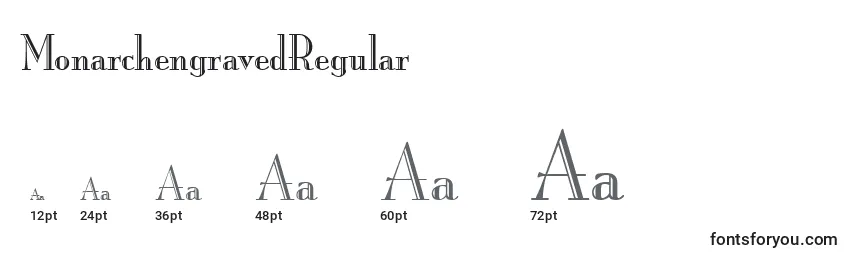 Размеры шрифта MonarchengravedRegular