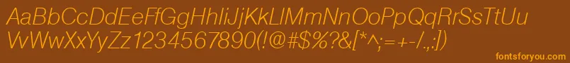 SanslhItalic Font – Orange Fonts on Brown Background