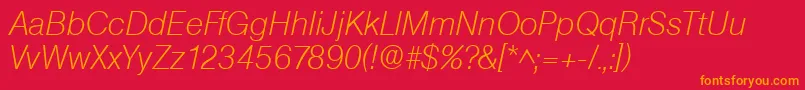 SanslhItalic Font – Orange Fonts on Red Background