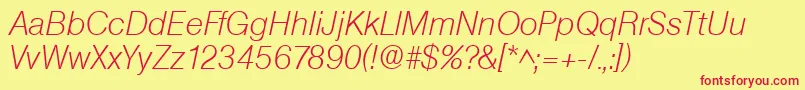 SanslhItalic Font – Red Fonts on Yellow Background