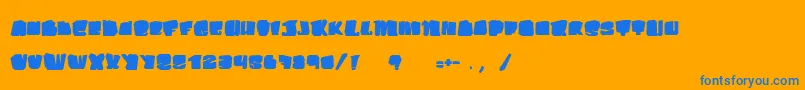 KosmoCat Font – Blue Fonts on Orange Background