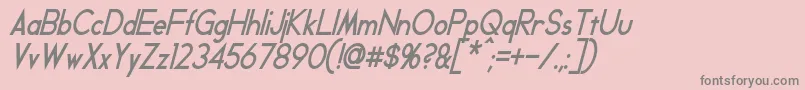 GeddesCondensedBoldItalic Font – Gray Fonts on Pink Background