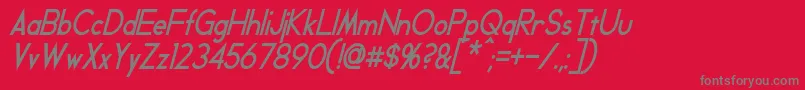 GeddesCondensedBoldItalic Font – Gray Fonts on Red Background