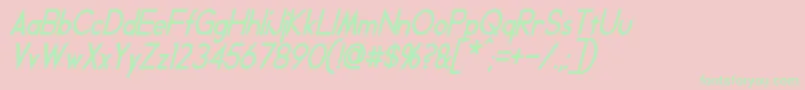 GeddesCondensedBoldItalic Font – Green Fonts on Pink Background