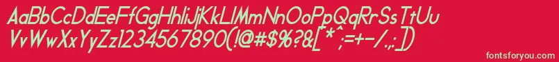 GeddesCondensedBoldItalic Font – Green Fonts on Red Background