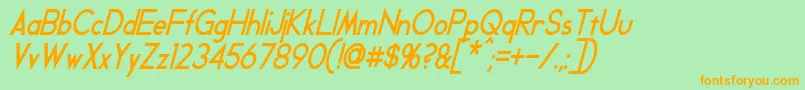 GeddesCondensedBoldItalic Font – Orange Fonts on Green Background