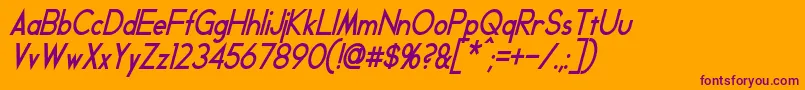 GeddesCondensedBoldItalic Font – Purple Fonts on Orange Background