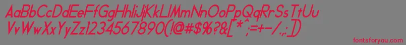 GeddesCondensedBoldItalic Font – Red Fonts on Gray Background
