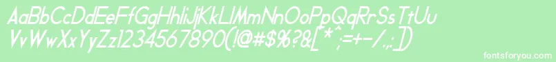GeddesCondensedBoldItalic Font – White Fonts on Green Background