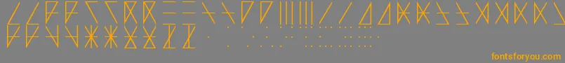 AdventureAlphabet-Schriftart – Orangefarbene Schriften auf grauem Hintergrund