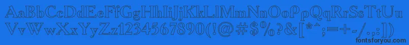 AcademyHo Font – Black Fonts on Blue Background