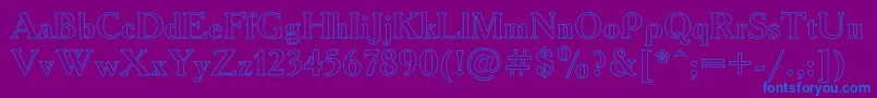 AcademyHo Font – Blue Fonts on Purple Background