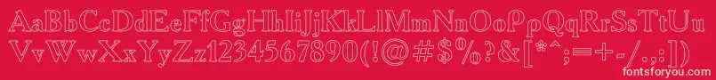 AcademyHo Font – Pink Fonts on Red Background