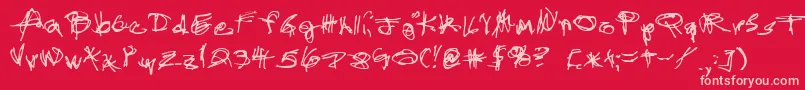 Kkadpass Font – Pink Fonts on Red Background