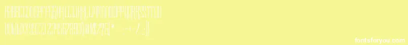 Fonte Kakawa – fontes brancas em um fundo amarelo