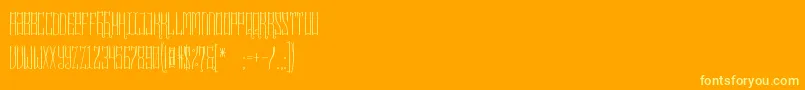 Fonte Kakawa – fontes amarelas em um fundo laranja
