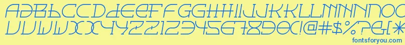 Fontcop ffy Font – Blue Fonts on Yellow Background