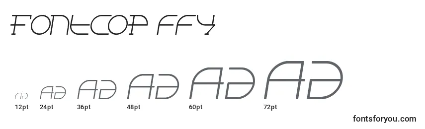 Размеры шрифта Fontcop ffy